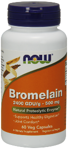 NOW Bromelain 2400 GDU is one of the highest natural potencies of this proteolytic (protein-digesting) enzyme available..